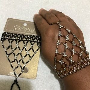 Hand bracelet and ring combo